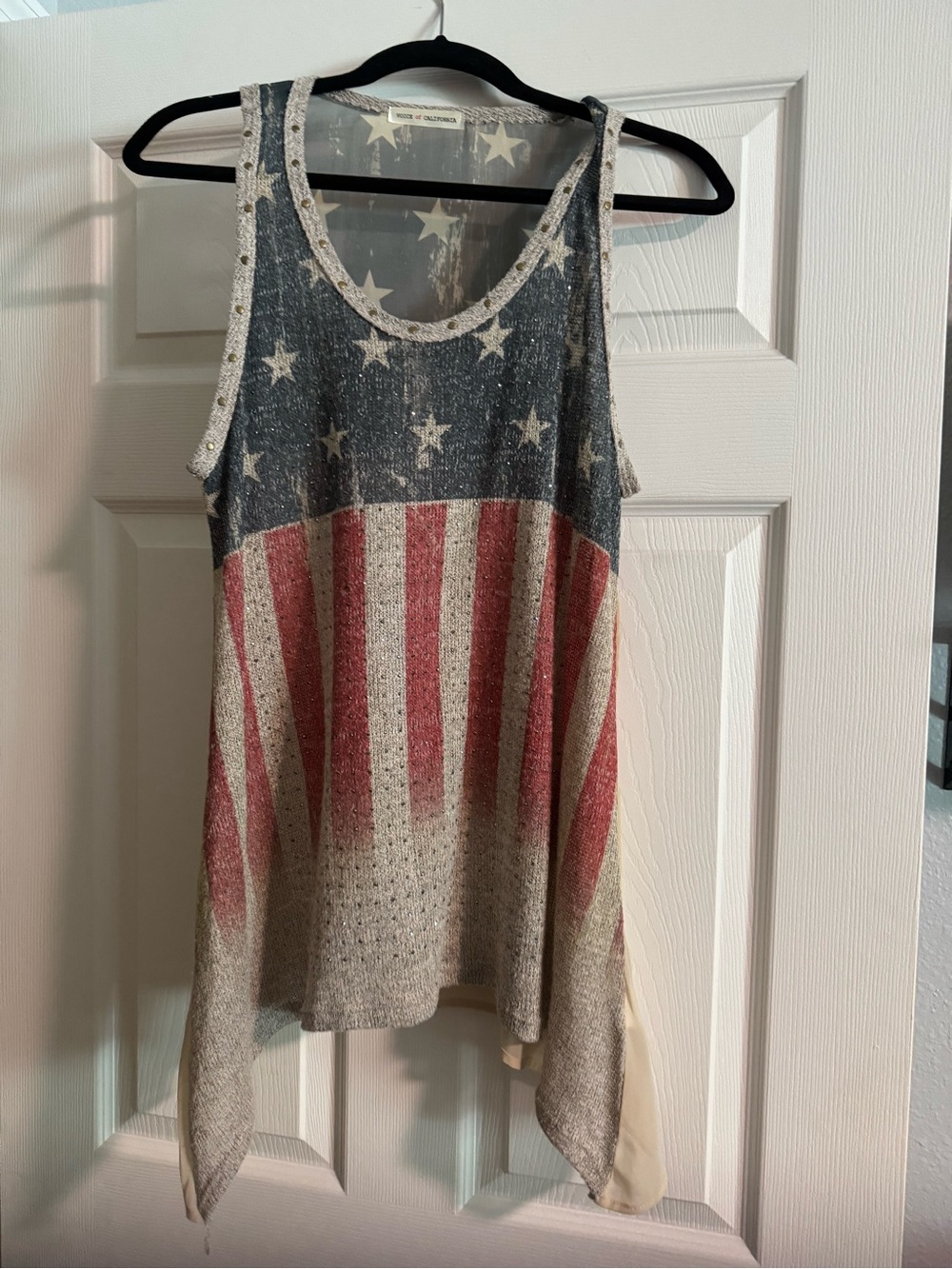 Vocal Flag Print Tank Top - Red, White & Blue